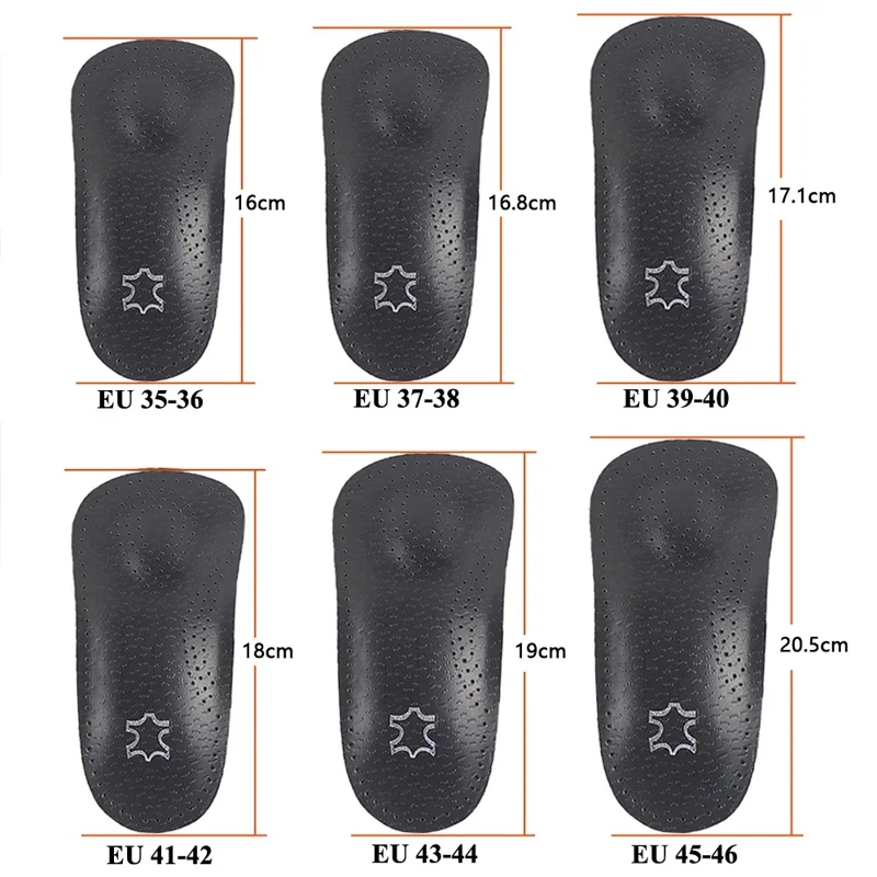 X / O Leg Massage Flat Foot Correction Insoles Arch Support Orthotic Inserts, Black - EU 35-36