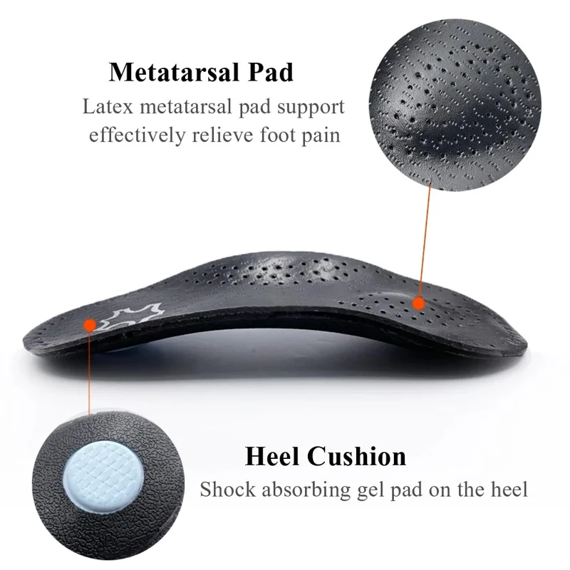 X / O Leg Massage Flat Foot Correction Insoles Arch Support Orthotic Inserts, Black - EU 35-36