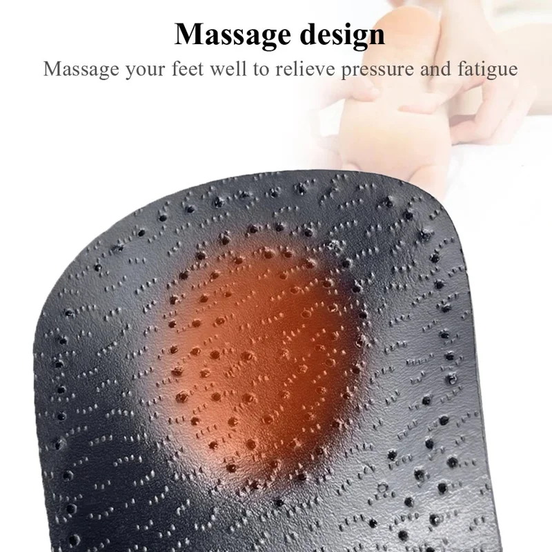 X / O Leg Massage Flat Foot Correction Insoles Arch Support Orthotic Inserts, Black - EU 35-36
