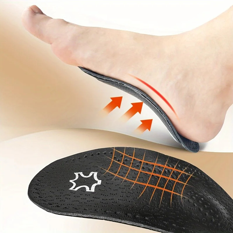 X / O Leg Massage Flat Foot Correction Insoles Arch Support Orthotic Inserts, Black - EU 35-36