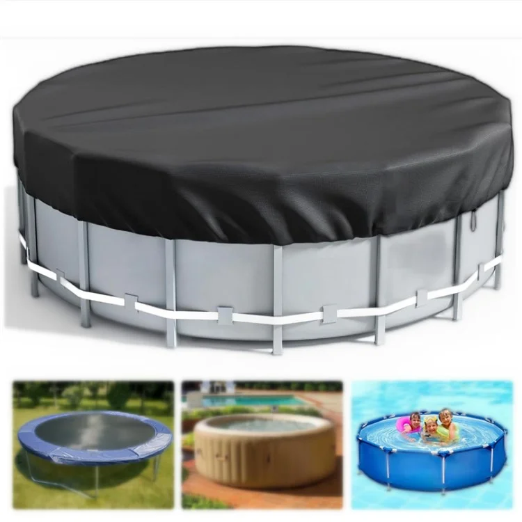8FT Round Swimming Pool Cover 210D Oxford Cloth Solar Cover for Above Ground Pools