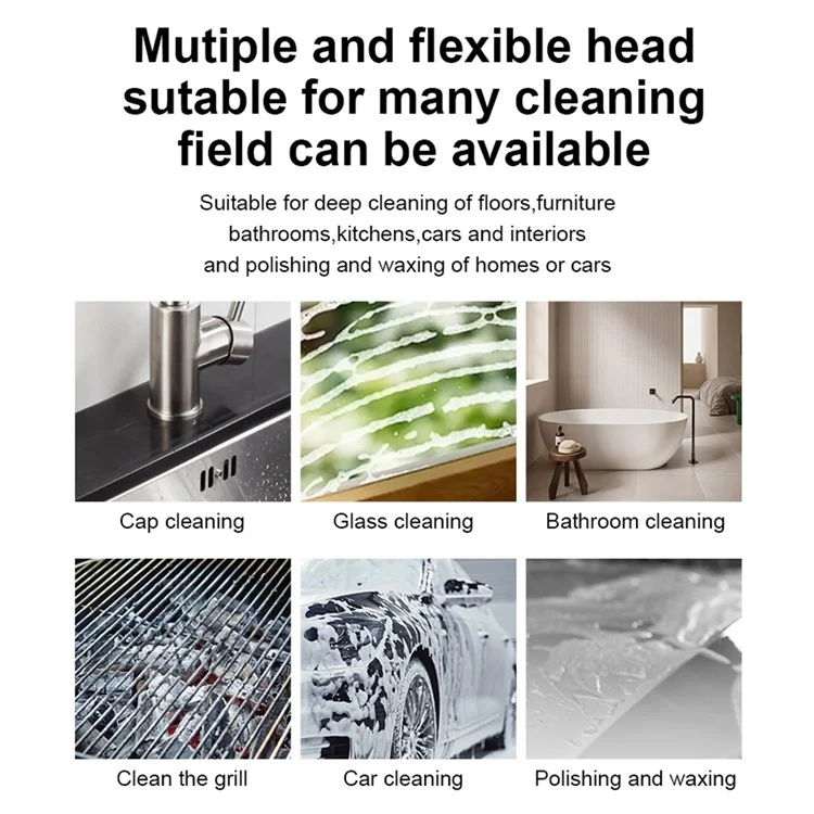 LF-A10(A) Electric Spin Scrubber Waterproof Wireless Retractable Home Cleaning Brush with 8 Replaceable Brush Heads