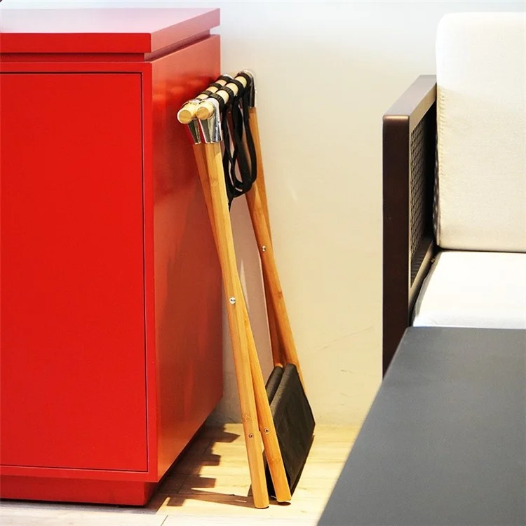 Rack de bagagem de viagem portátil para hotel - Cor natural