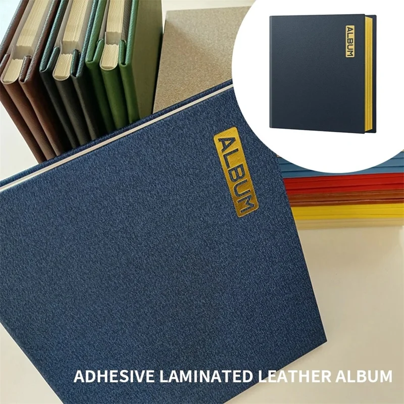 A4 Self-Adhesive Album Commemorative PU Leather Photo Album with 20 Inner Pages - Black