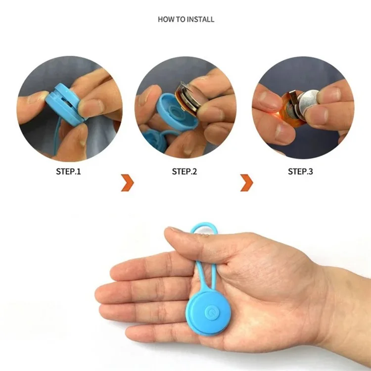 Backpack Hanging Mini Silicone LED Light Reflector Pendant for Night Walking - Blue