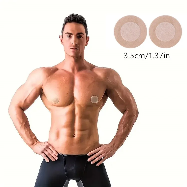 5 paires de cache-mamelon jetables pour hommes, solution invisible en PU contre les frottements des mamelons pour les sports - nu