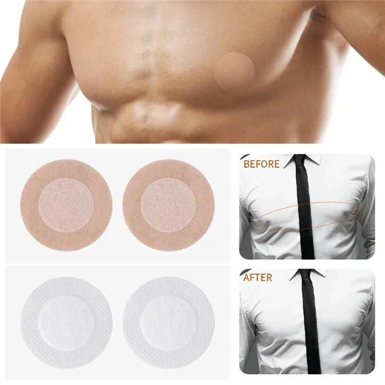 5 Pairs Men Disposable Nipple Covers Invisible PU Nipple Chafing Solution Pasties for Sports - White