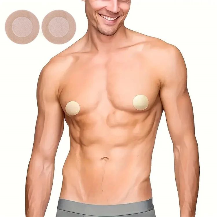 5 Pairs Men Disposable Nipple Covers Invisible PU Nipple Chafing Solution Pasties for Sports - White