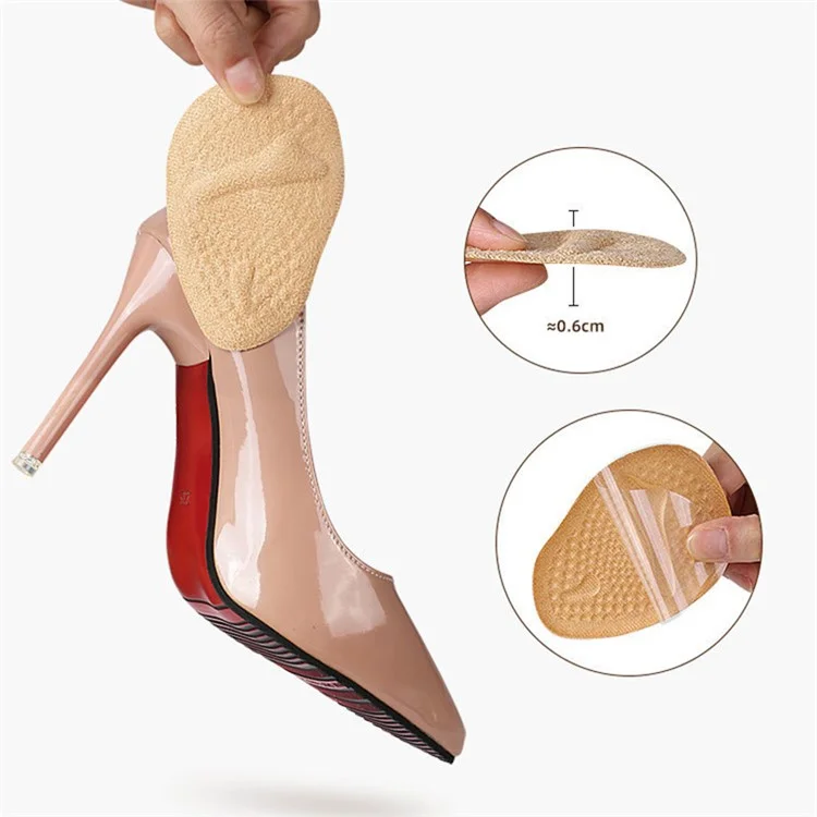 Tacchi alti traspiranti Cuscinetti per l'avampiede Antiscivolo Sollievo dal dolore Semisole Inserti - Beige