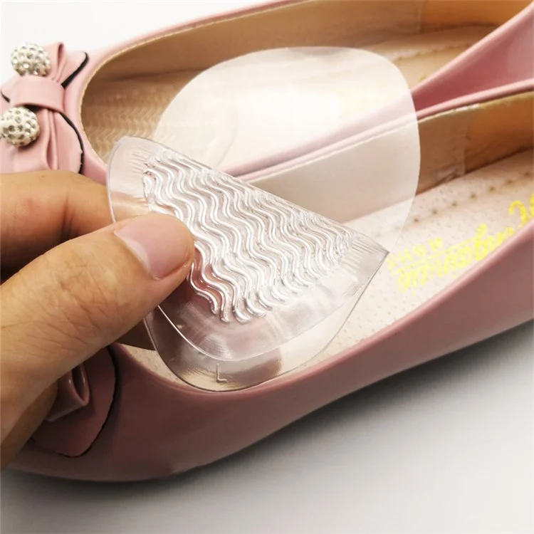 Onde Modello Anti-Scivolo Trasparente Cuscinetti Anteriori del Piede Morbido Solette in Silicone