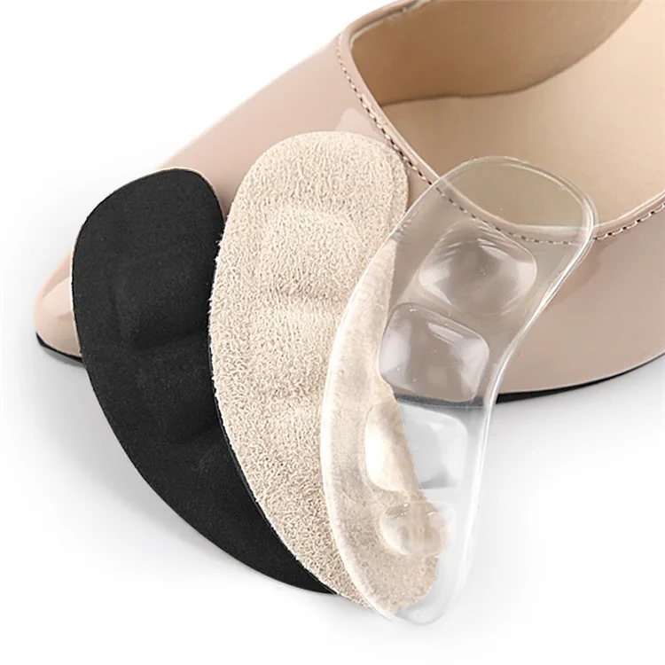 Self-Adhesive Heel Cushion Sweat Absorbing Anti-Slip Heel Pads for Loose Shoes - Transparent