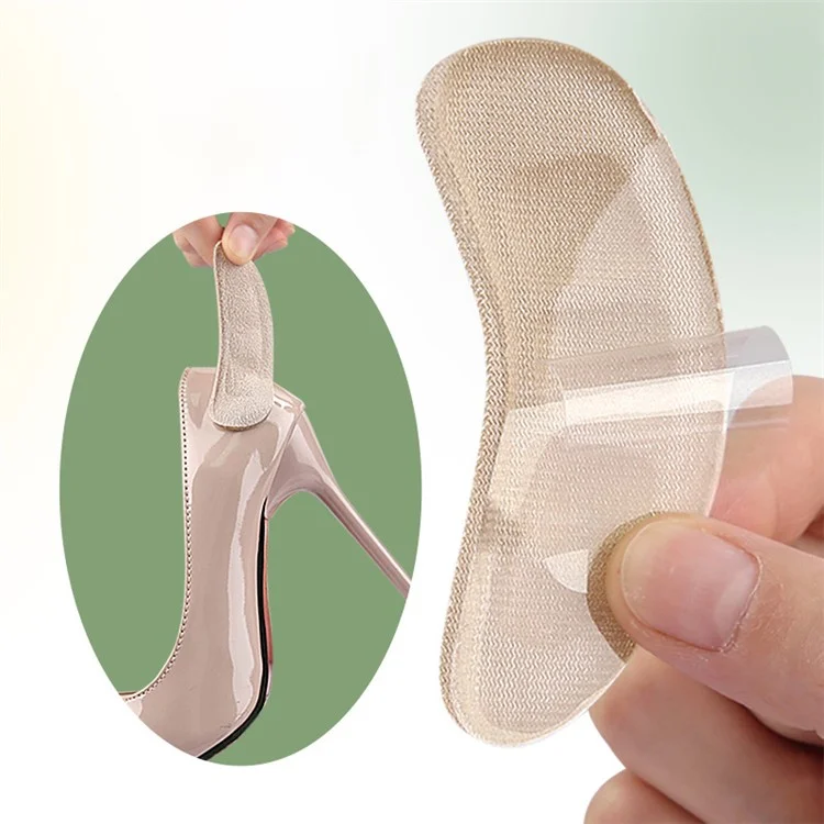 Self-Adhesive Heel Cushion Sweat Absorbing Anti-Slip Heel Pads for Loose Shoes - Transparent
