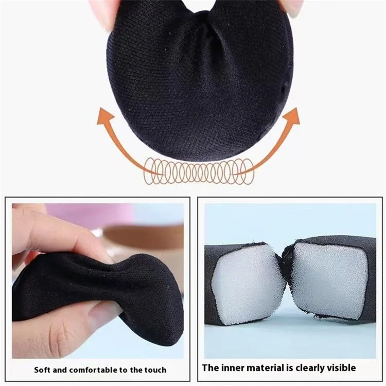 2Pcs Shoe Filler for Too Big Shoes Women Reusable Oversized Shoe Toe Insert Cushion - Black