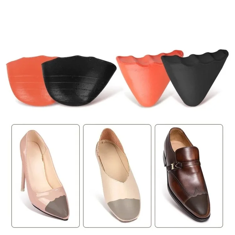 PU Foam Toe Plug Reusable Toe Filler Inserts for Oversized Shoes Adjustment - Orange+Pointed Toe