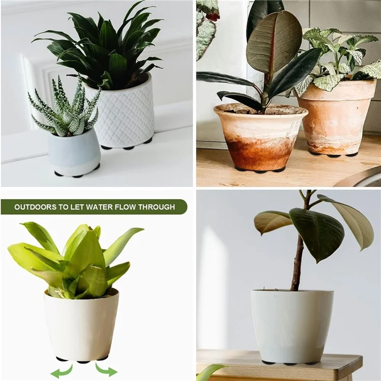 40 Pés de Vaso de Flores Não Escorregadios e Auto-Adesivos - Preto