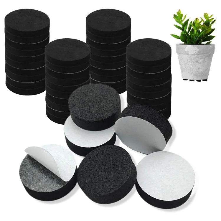 40 Pés de Vaso de Flores Não Escorregadios e Auto-Adesivos - Preto