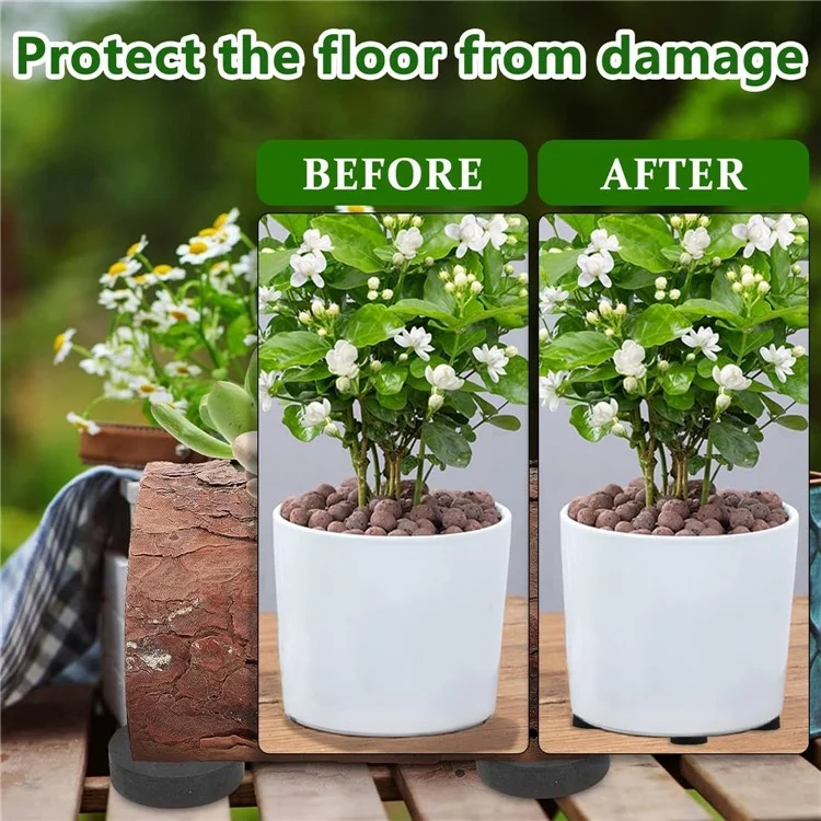 40 Pés de Vaso de Flores Não Escorregadios e Auto-Adesivos - Preto
