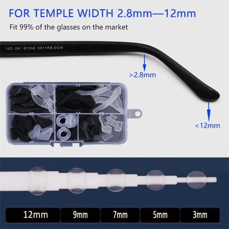 25 Pairs Eyeglass Retainer Eyeglass Grips Silicone Anti-Slip Eyeglass Holder for Sports Running - Style A / White