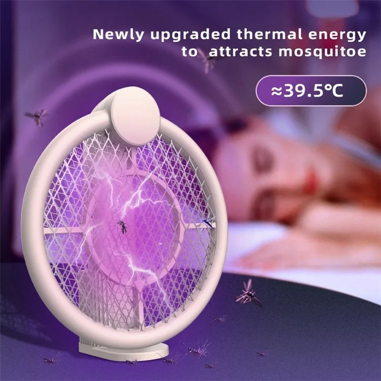 16002 Bug Zapper Racket Mosquito Killer Lamp Home Home Silent USB Ricaricabile A Mosca Ricaricabile (certificato CE)