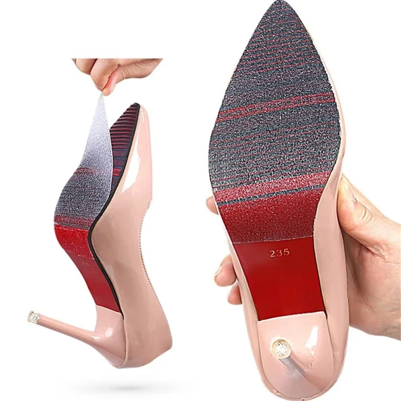10x50cm Shoes Sole Protector Sticker Anti-slip Ground Grip Self-adhesive High Heels Sole Tape - Black
