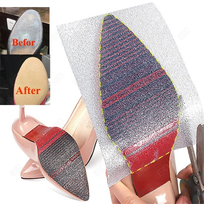 10x50cm Shoes Sole Protector Sticker Anti-slip Ground Grip Self-adhesive High Heels Sole Tape - Black