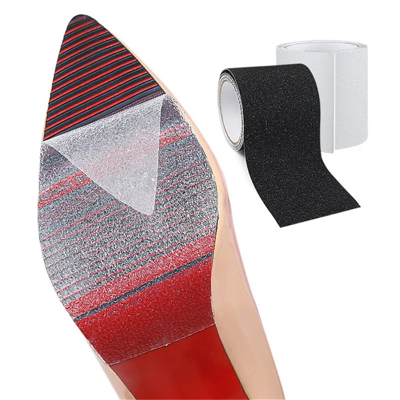10x50cm Shoes Sole Protector Sticker Anti-slip Ground Grip Self-adhesive High Heels Sole Tape - Black