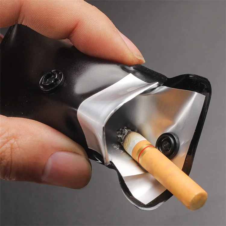 Portable Fireproof Pocket Ashtray Smoking Cigarette Ash Pouch with Elastic Band