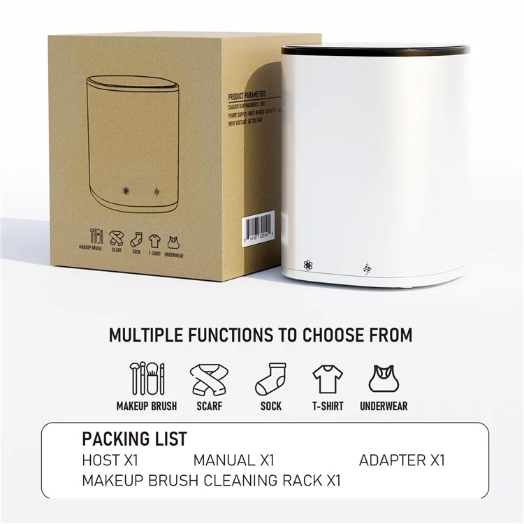 Nettoyeur de pinceaux de maquillage électrique avec couvercle anti-éclaboussures et fonction de nettoyage à l'ozone