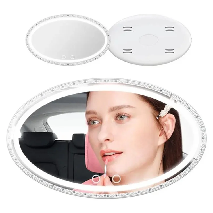 JX2616 Car Sun Visor LED Vanity Mirror Touch Control Makeup Mirror for Truck SUV