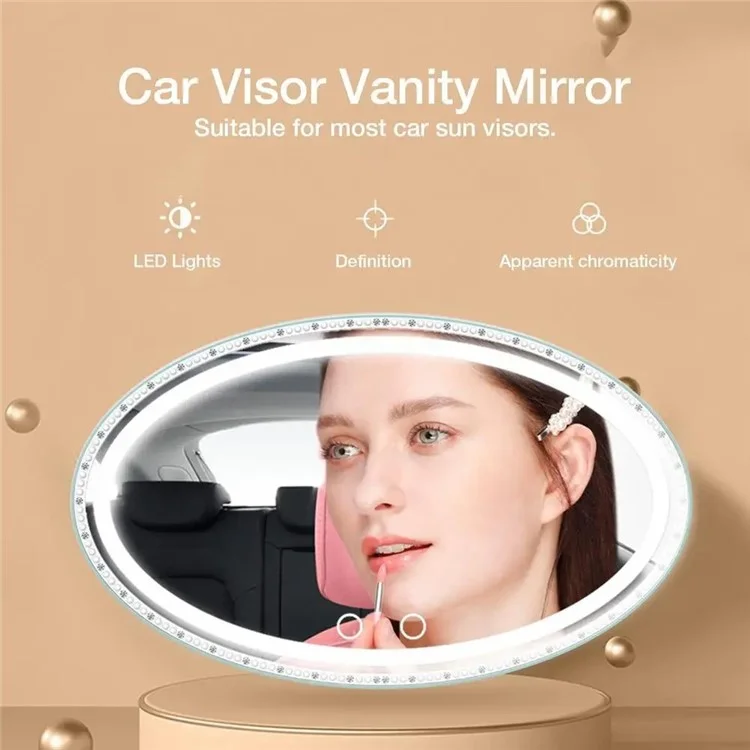 JX2616 Car Sun Visor LED Vanity Mirror Touch Control Makeup Mirror for Truck SUV