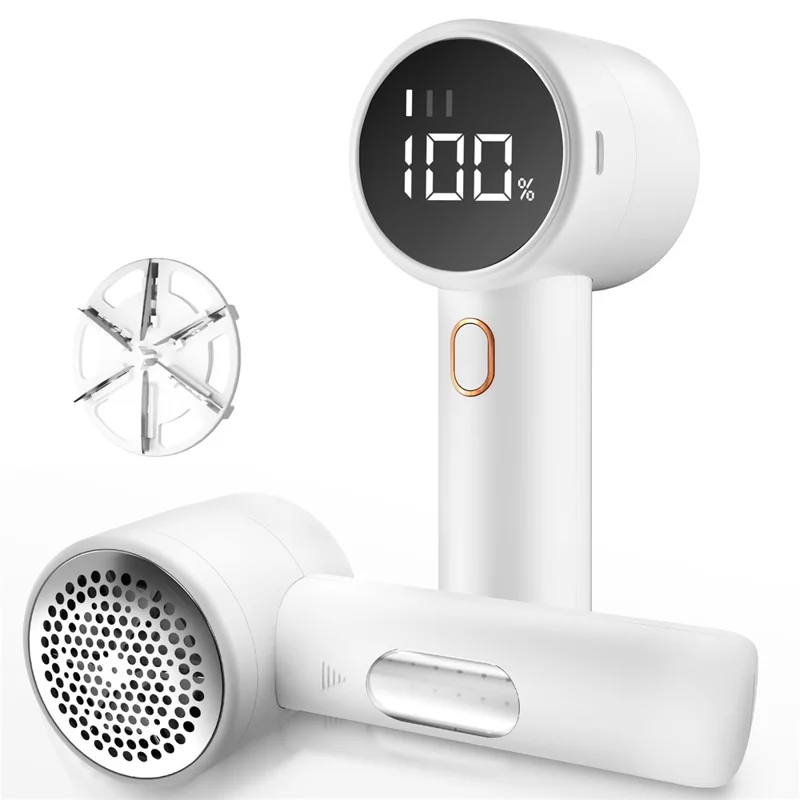 Q20 3-speed Rechargeable Fabric Shaver Electric Lint Remover with LED Display - White