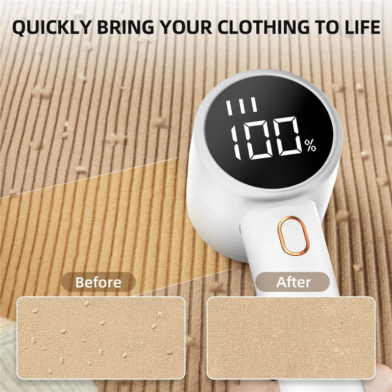 Q20 3-speed Rechargeable Fabric Shaver Electric Lint Remover with LED Display - White