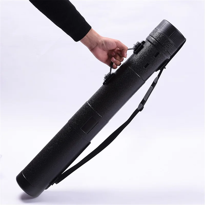 Leather Texture Telescopic Drawing Poster Storage Tube with Shoulder Strap Artist Supplies