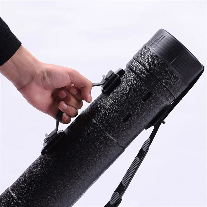 Leather Texture Telescopic Drawing Poster Storage Tube with Shoulder Strap Artist Supplies