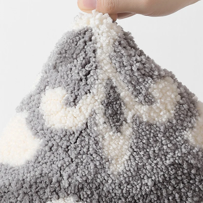 40x60cm Nowoczesna mata podłogowa do łazienki, antypoślizgowa, wchłaniająca wodę z poliestru - Kawa+Biały