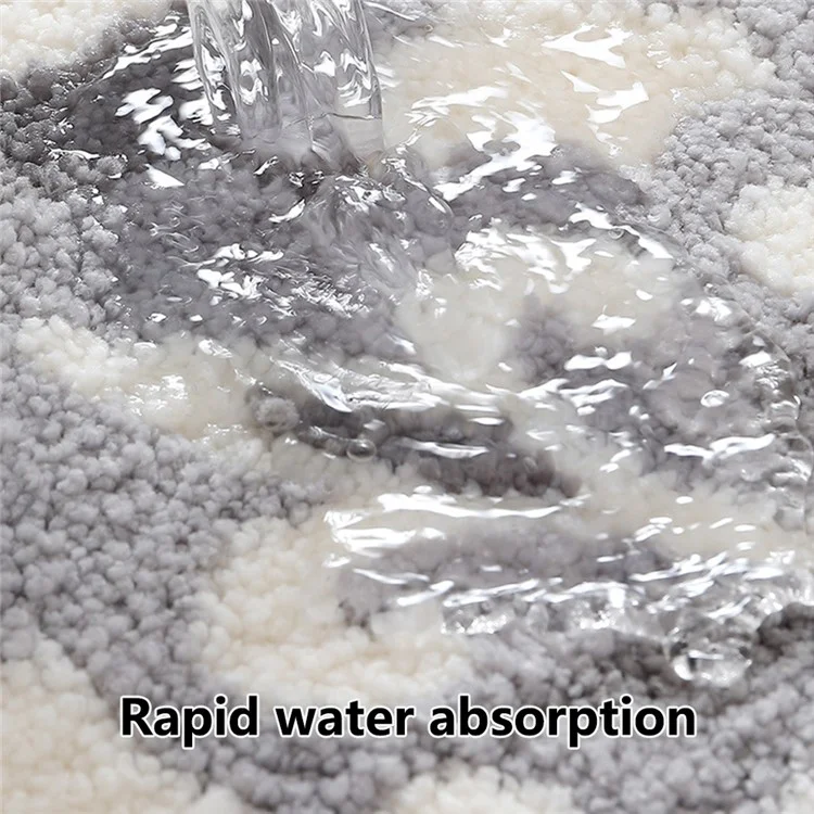 Tappeto da Bagno Moderno 50x80cm Antiscivolo in Poliestere Assorbente per l'Acqua - Grigio