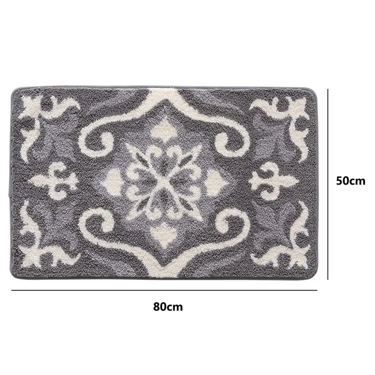 Tappeto da Bagno Moderno 50x80cm Antiscivolo in Poliestere Assorbente per l'Acqua - Grigio