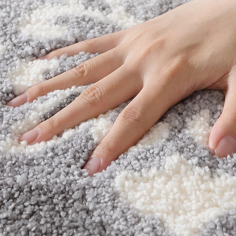 50x80cm Modern Bathroom Floor Mat Non-Slip Polyester Water Absorbent Foot Rug - Brown