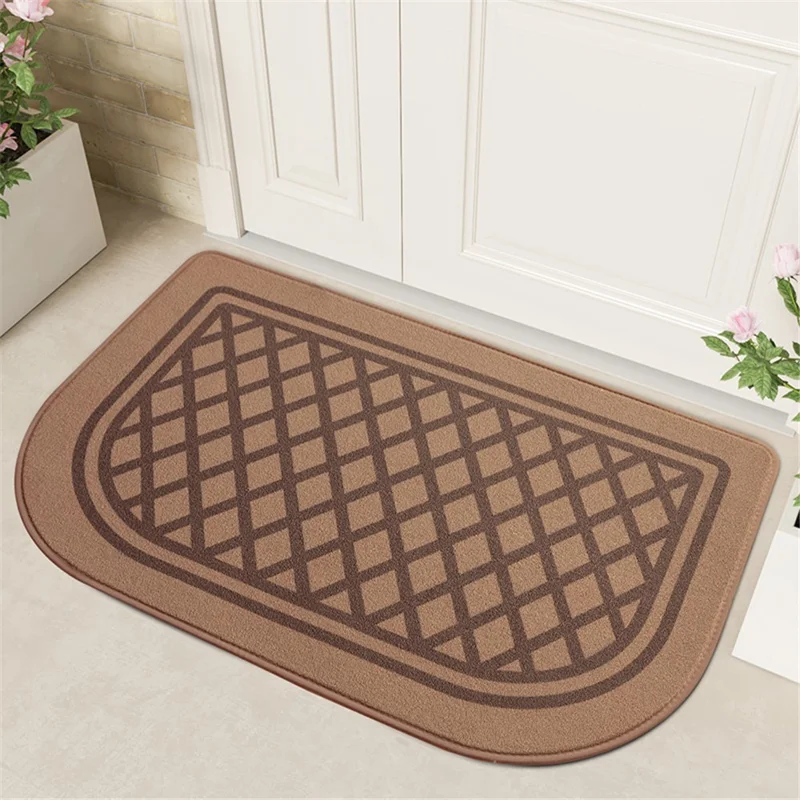 50x80cm Non-Slip Doormat Dustproof Carpet Water Absorbent Square Entryway Rug - Khaki