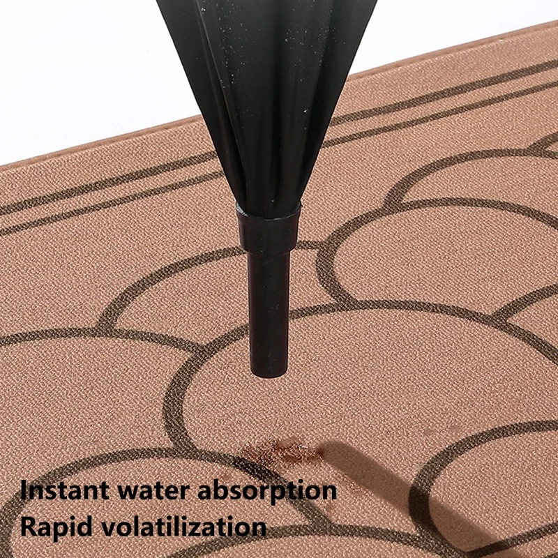 50x80cm Non-Slip Doormat Dustproof Carpet Water Absorbent Square Entryway Rug - Khaki