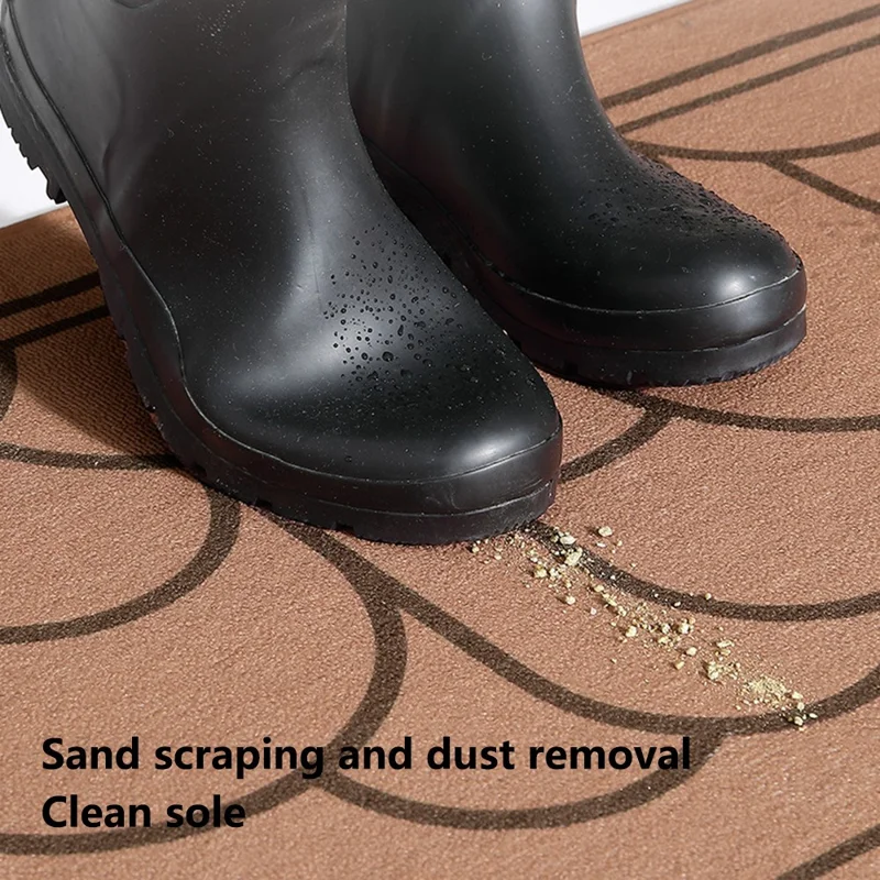 50x80cm Non-Slip Doormat Dustproof Carpet Water Absorbent Square Entryway Rug - Khaki