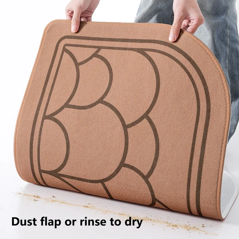 50x80cm Non-Slip Doormat Dustproof Carpet Water Absorbent Square Entryway Rug - Khaki