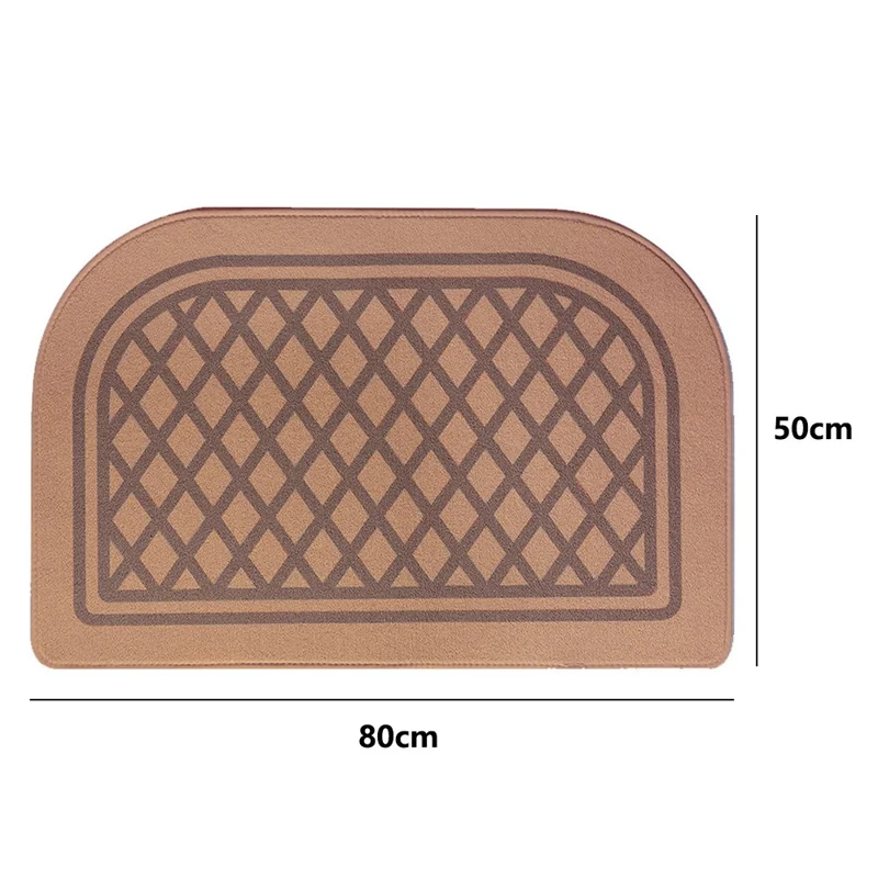 50x80cm Non-Slip Doormat Dustproof Carpet Water Absorbent Square Entryway Rug - Khaki