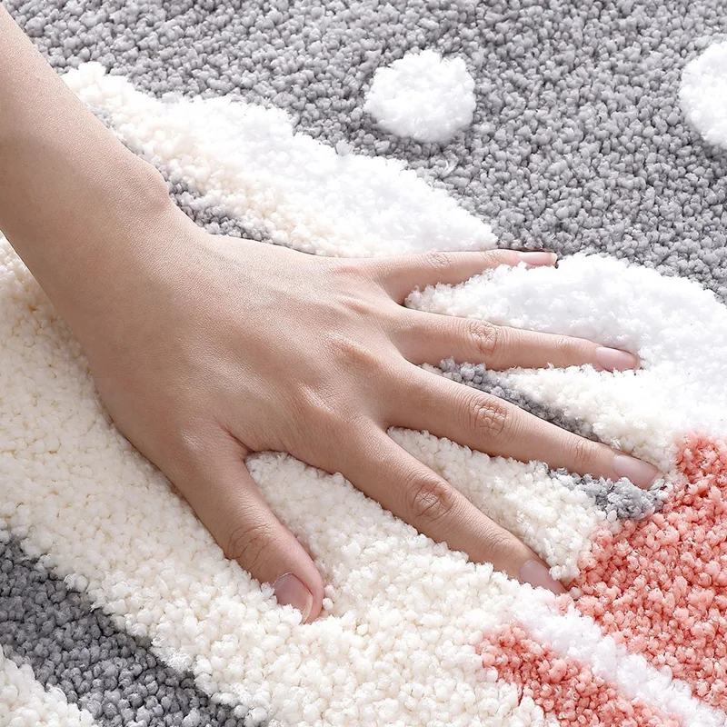 40x60cm Bath Mat Modern Bathroom Carpet Non-Slip Water Absorbent Shower Rug - Bubble Bath