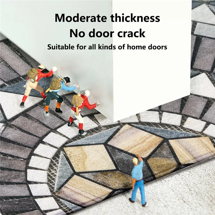 45x90cm Hallway Entrance Water Absorbent Floor Rug Non-Slip Semicircle Doormat Dustproof Carpet - Style A