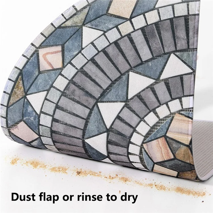 45x90cm Hallway Entrance Water Absorbent Floor Rug Non-Slip Semicircle Doormat Dustproof Carpet - Style A