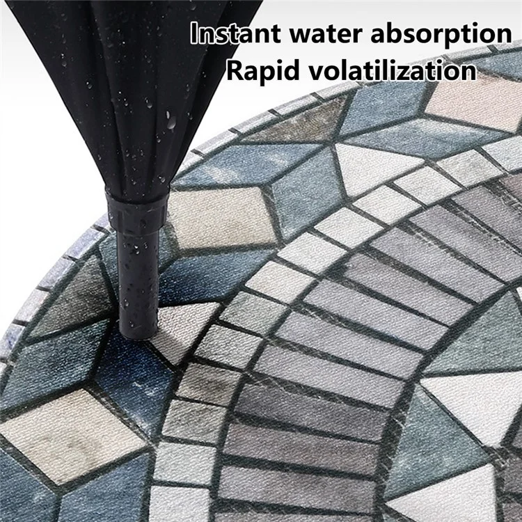 45x90cm Hallway Entrance Water Absorbent Floor Rug Non-Slip Semicircle Doormat Dustproof Carpet - Style A
