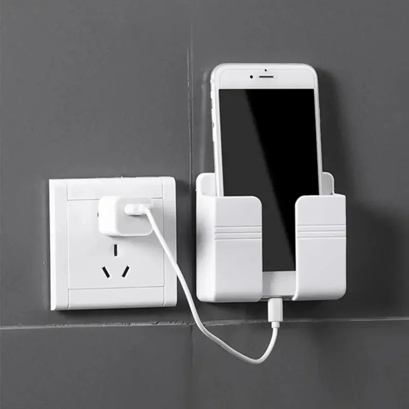 Self-Adhesive Phone Holder Wall Mounted TV Remote Storage Holder without Hole - Gold