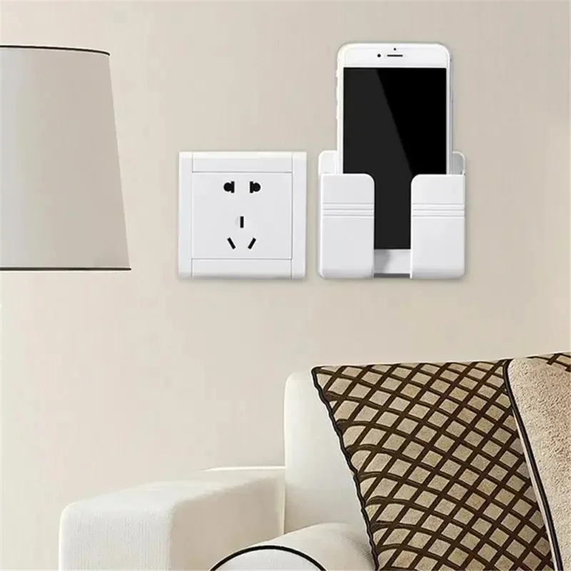 Self-Adhesive Phone Holder Wall Mounted TV Remote Storage Holder without Hole - Gold