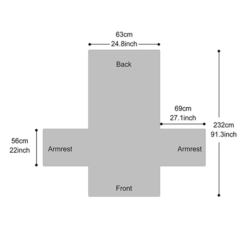 Rekliner sofföverdrag med skydd mot spill Sofföverdrag Kudde Möbelprotector - Ljusgrå